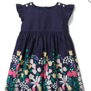 EUC Janie And Jack Merchant Marine Floral Border Dress